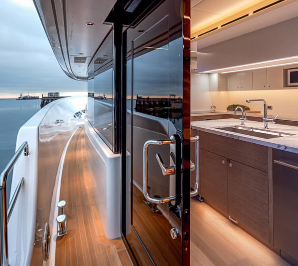  Westport W117 (35m) Model | Raised Pilothouse Motor Yacht - Walkway and Galley